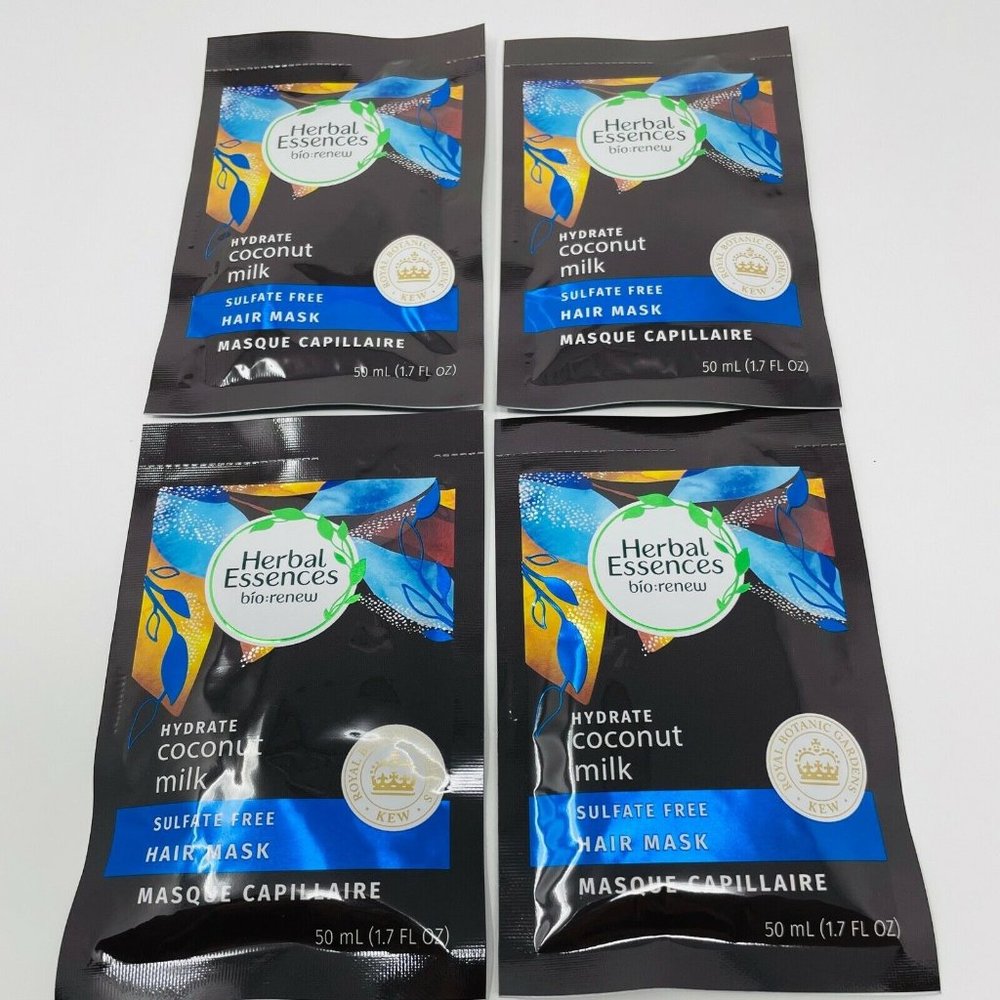 4 Pk Herbal Essence Hydrate Coconut Milk Hair Mask